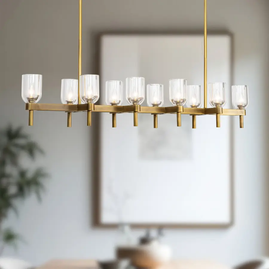 Lucian 52-Inch Linear Pendant in Polished Nickel with Alabaster - Image 9