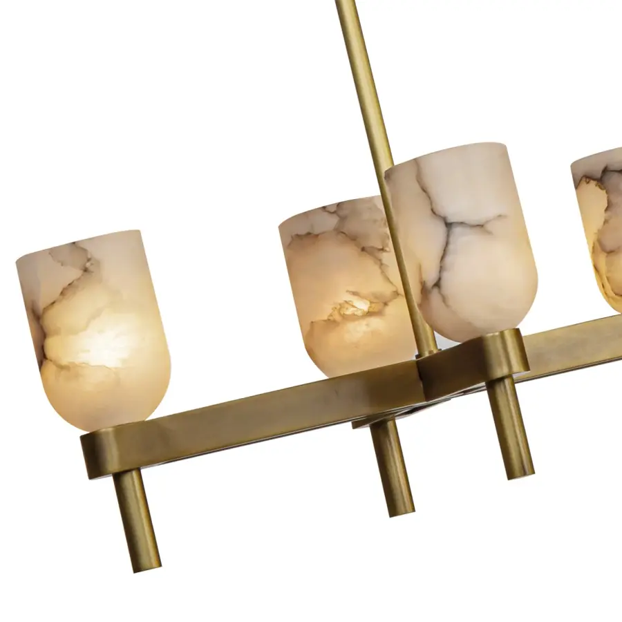 Lucian 52-Inch Linear Pendant in Polished Nickel with Alabaster - Image 10