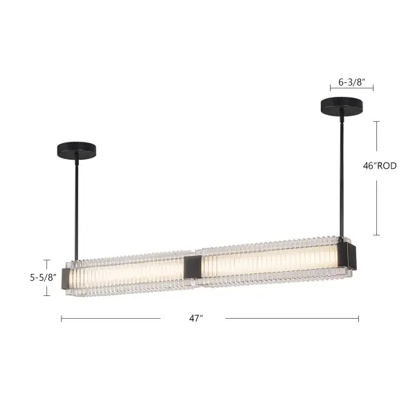 Alai 47-Inch Linear Pendant in Vintage Brass - Image 9