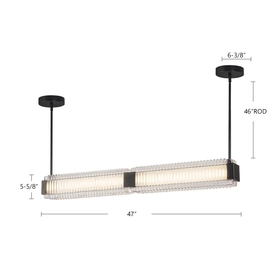 Alai 47-Inch Linear Pendant in Vintage Brass - Image 9
