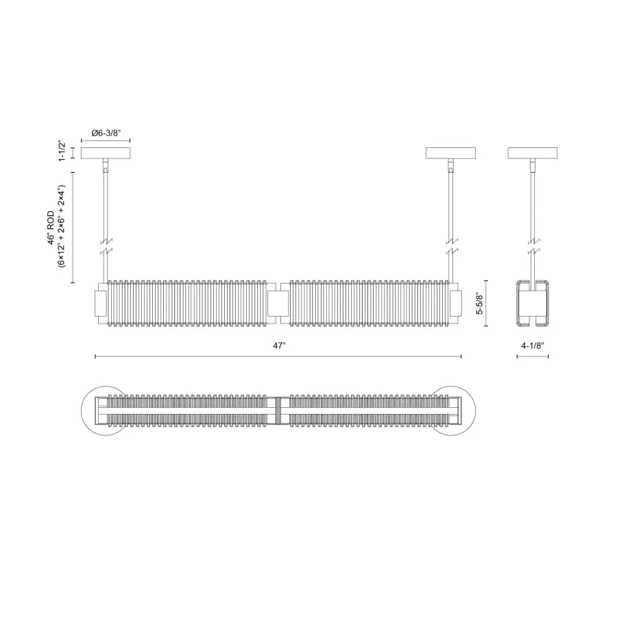 Alai 47-Inch Linear Pendant in Vintage Brass - Image 10