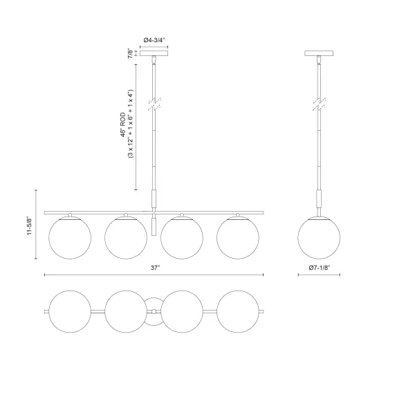 Zuri 37-Inch Linear Pendant in Brushed Gold - Image 12