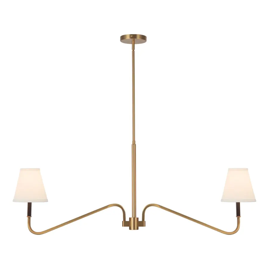 Sloan 42-Inch Linear Pendant in Matte Black with White Linen Shades - Image 2