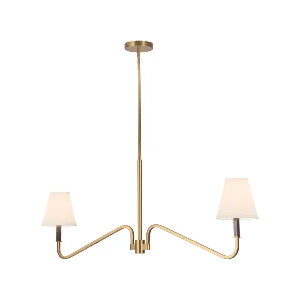 Sloan 42-Inch Linear Pendant in Matte Black with White Linen Shades - Image 3