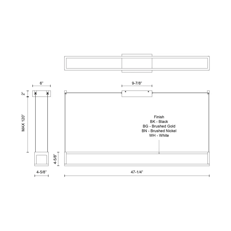 Plaza 48-Inch Linear Pendant in White - Image 13
