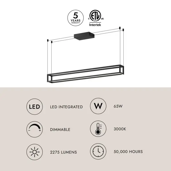 Plaza 48-Inch Linear Pendant in White - Image 10