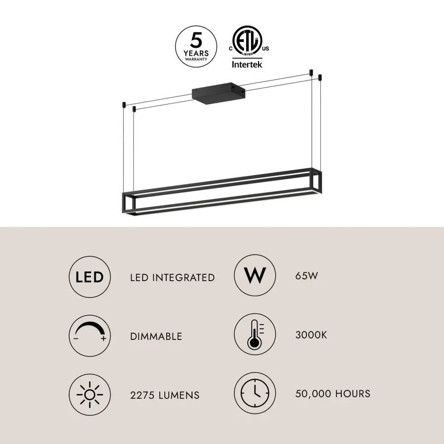 Plaza 48-Inch Linear Pendant in White - Image 10