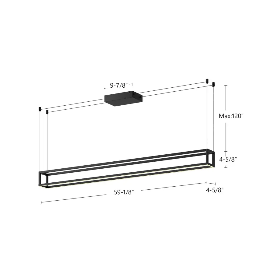 Plaza 60-Inch Linear Pendant in White - Image 12