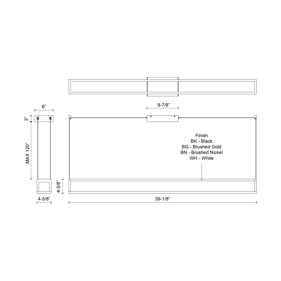 Plaza 60-Inch Linear Pendant in White - Image 13