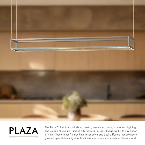 Plaza 60-Inch Linear Pendant in White - Image 9