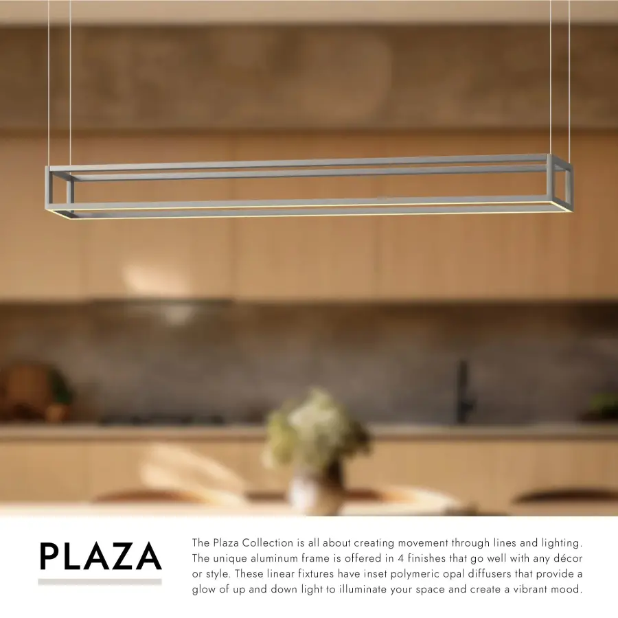 Plaza 60-Inch Linear Pendant in White - Image 9