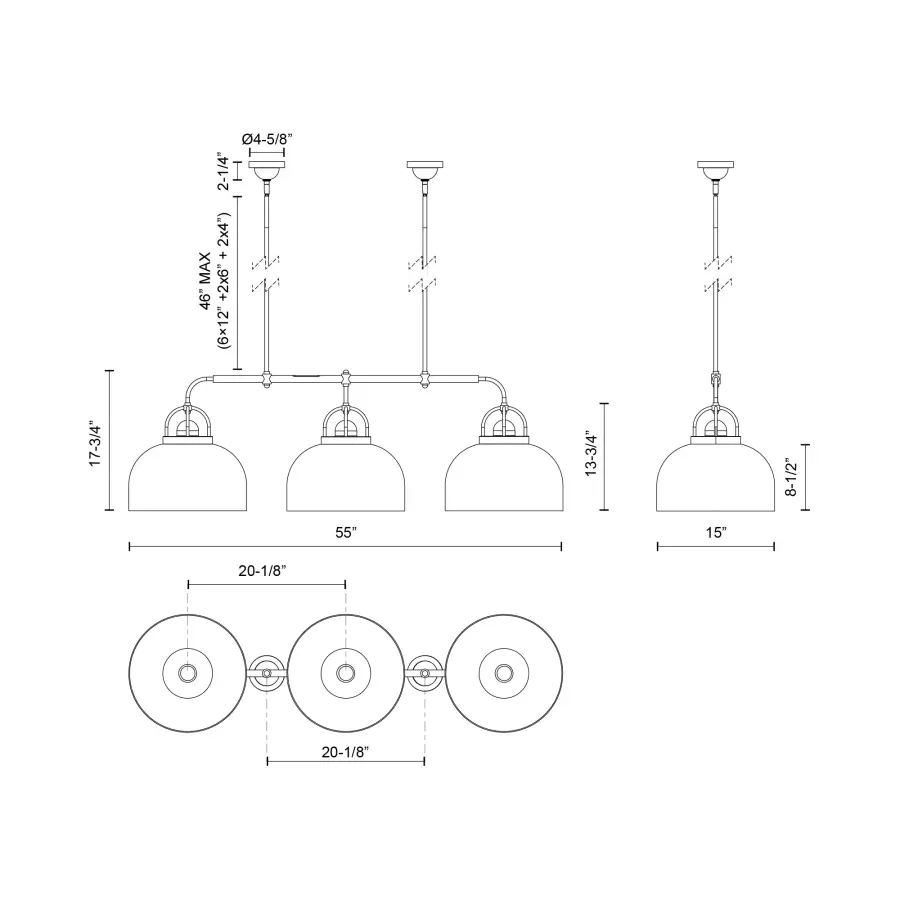 Lancaster 55-Inch Linear Pendant in Chrome - Image 3