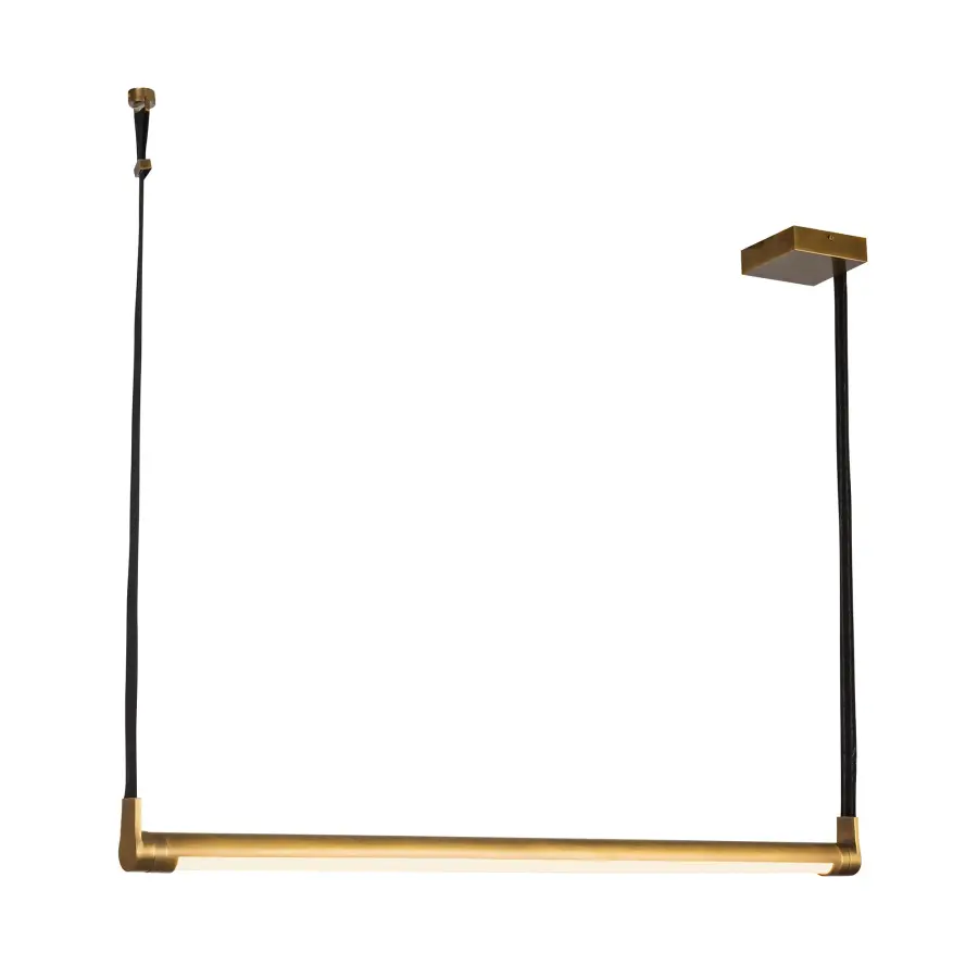 Laurence 41-Inch Linear Pendant in Vintage Brass - Image 5