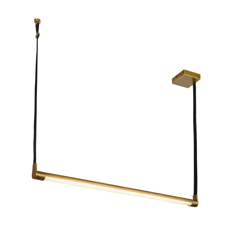 Laurence 41-Inch Linear Pendant in Vintage Brass - Image 6
