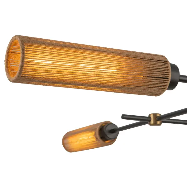 Colby 52-Inch Linear Pendant in Matte Black with Tan Jute - Image 4