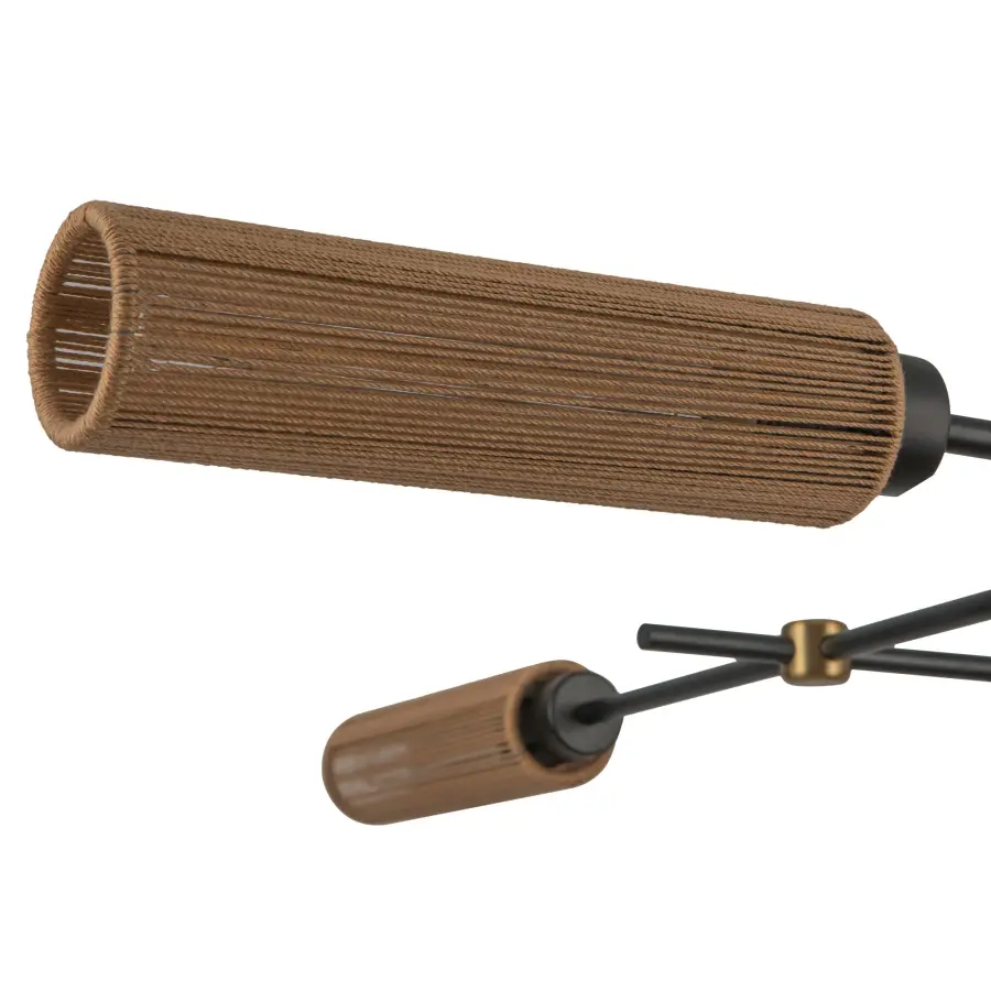 Colby 52-Inch Linear Pendant in Matte Black with Tan Jute - Image 5