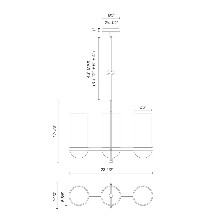 Cyrus 24-Inch Linear Pendant in Matte Black - Image 7