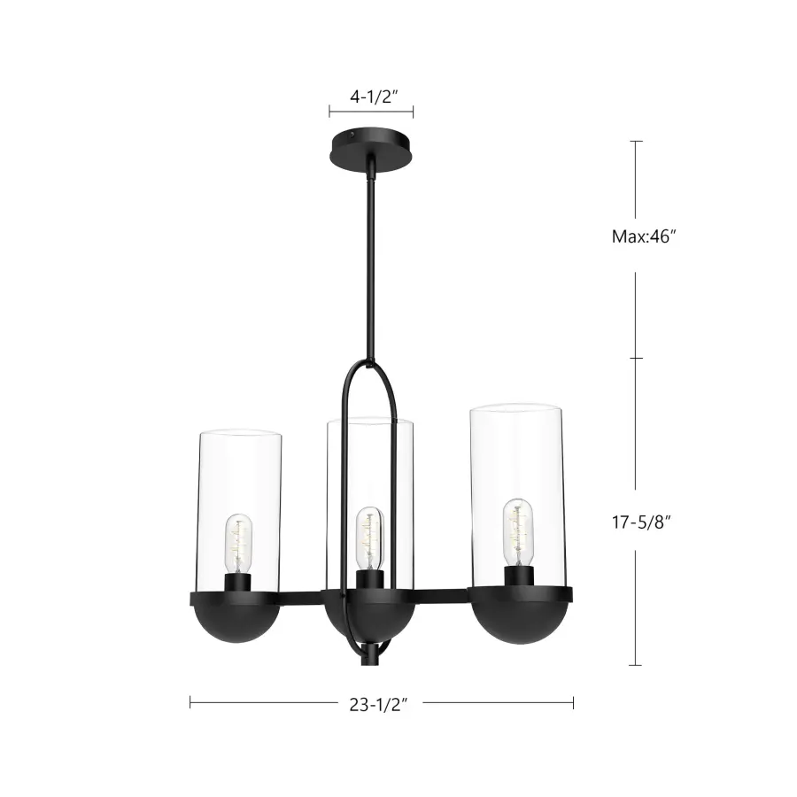 Cyrus 24-Inch Linear Pendant in Matte Black - Image 8