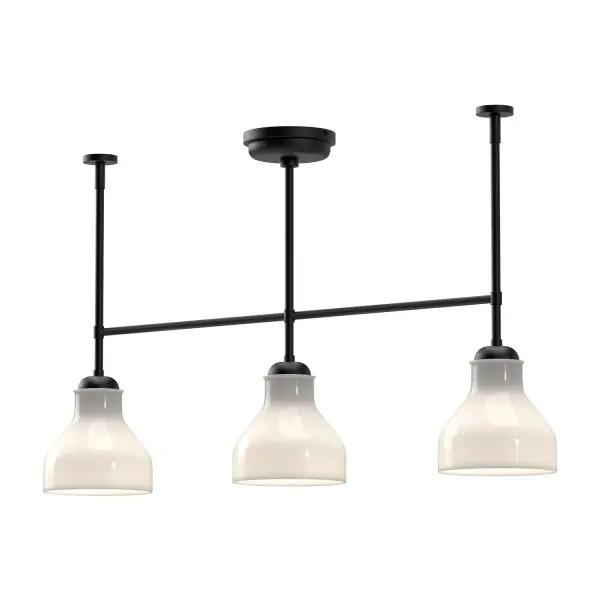 Westlake 34-Inch Linear Pendant in Matte Black with Glossy Opal Glass - Image 3