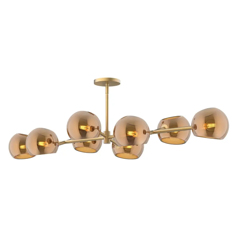 Willow 48-Inch Linear Pendant in Brushed Gold with Copper Glass - Image 16
