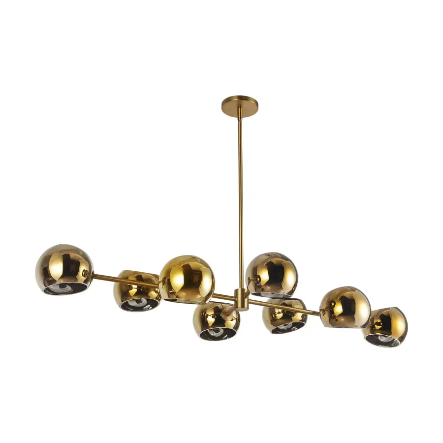 Willow 48-Inch Linear Pendant in Brushed Gold with Copper Glass - Image 19