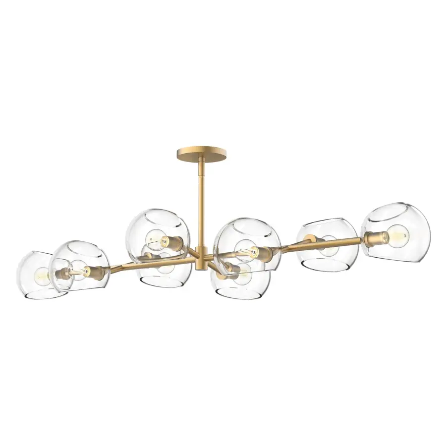 Willow 48-Inch Linear Pendant in Brushed Gold with Copper Glass - Image 9
