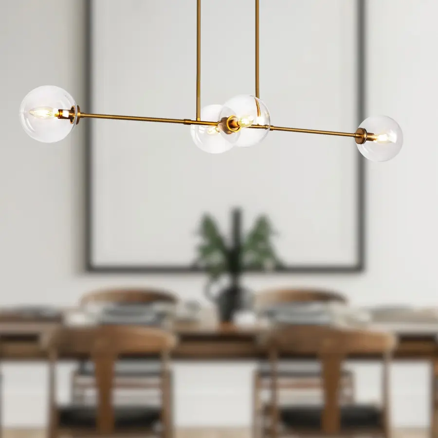 Cassia 48-Inch Linear Pendant in Aged Gold - Image 2