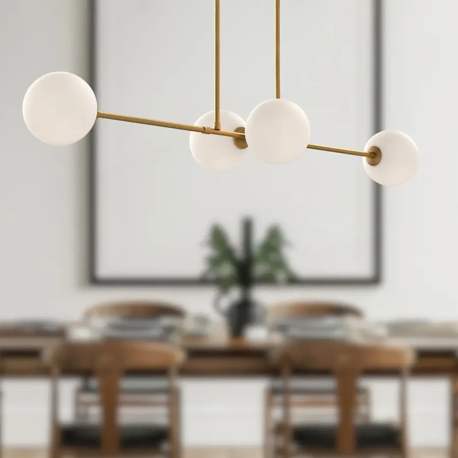 Cassia 48-Inch Linear Pendant in Aged Gold - Image 3
