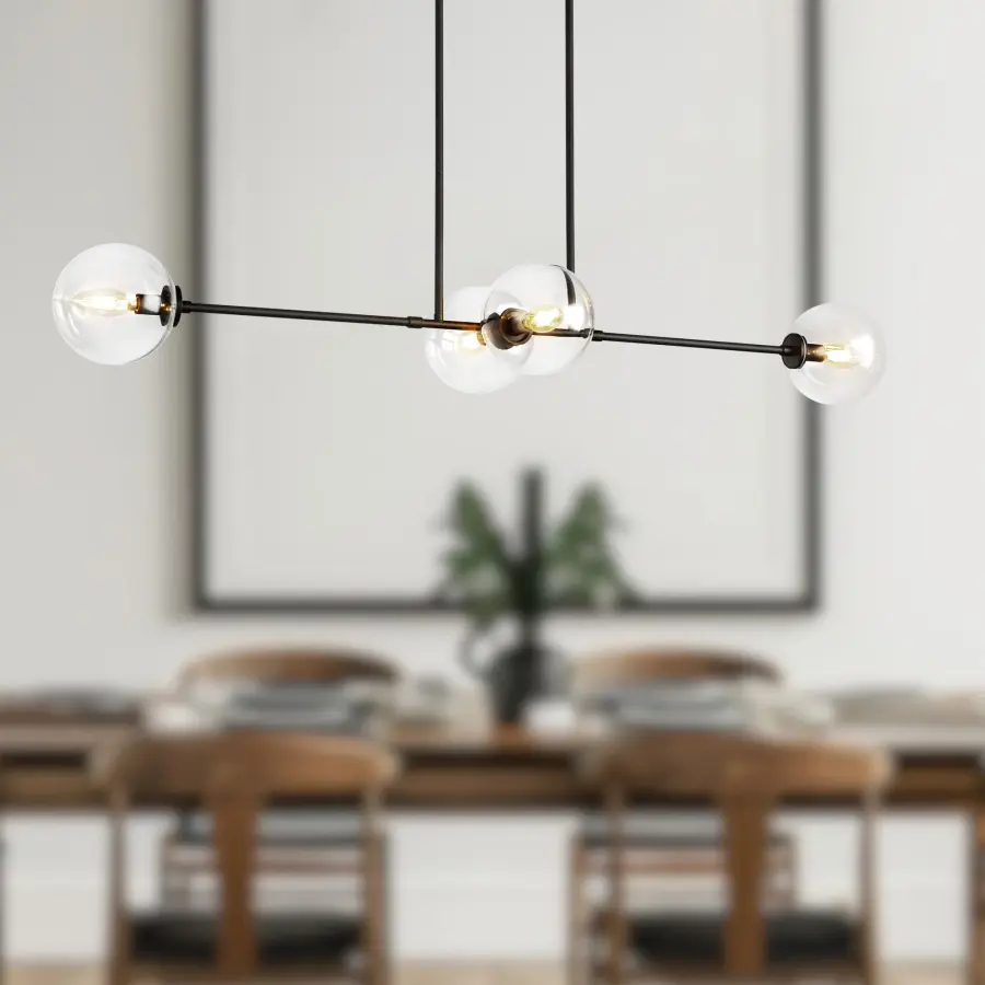 Cassia 48-Inch Linear Pendant in Aged Gold - Image 4