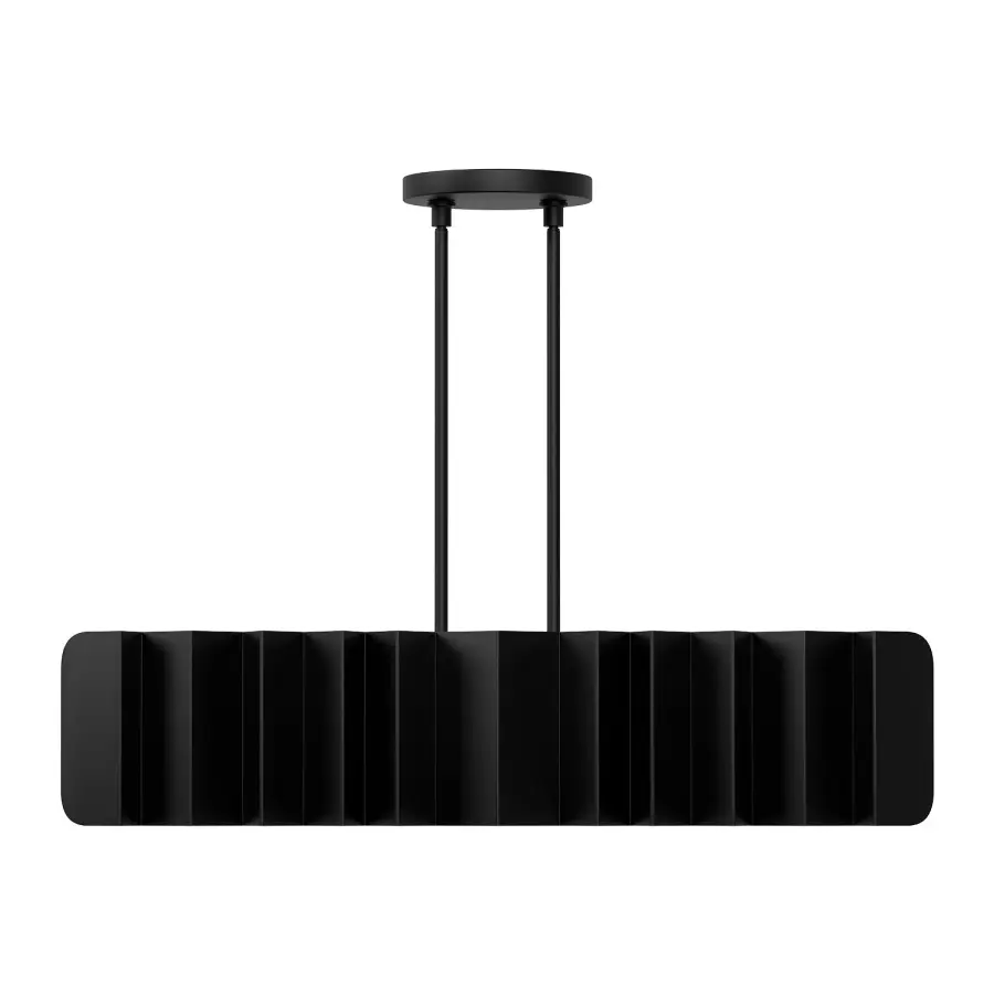 Striking Textured Linear Pendant with Dramatic Black and Gold Contrast - Image 3