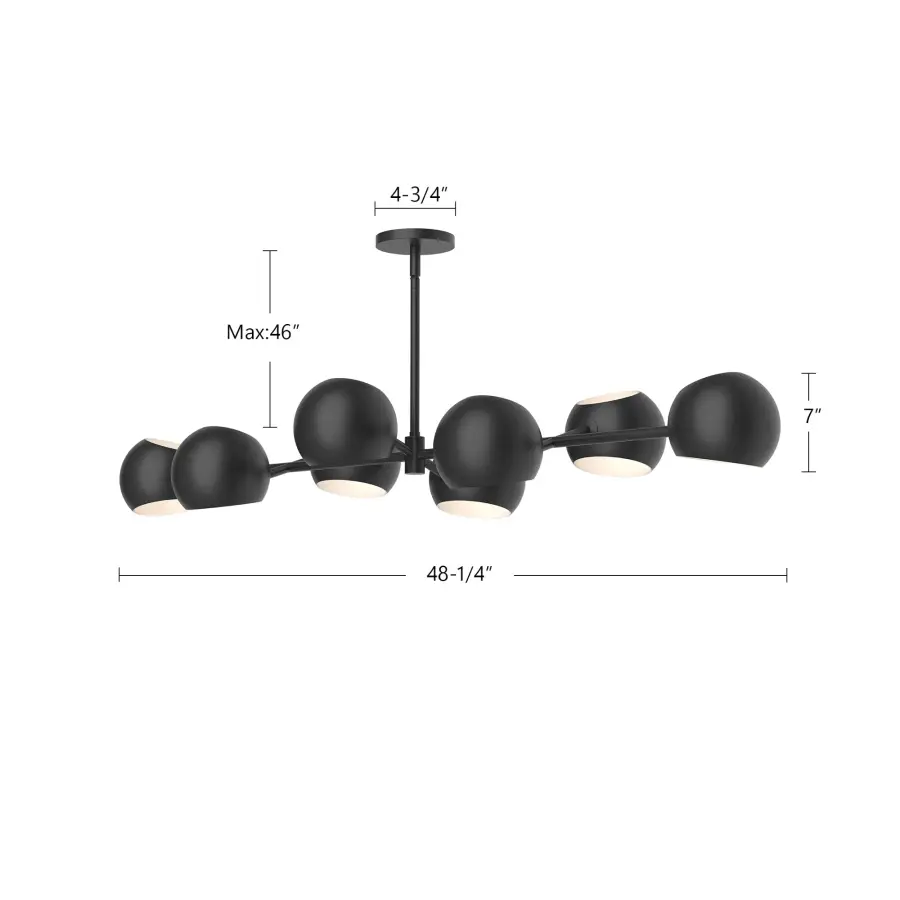 Willow 48-Inch Linear Pendant in Matte Black - Image 5