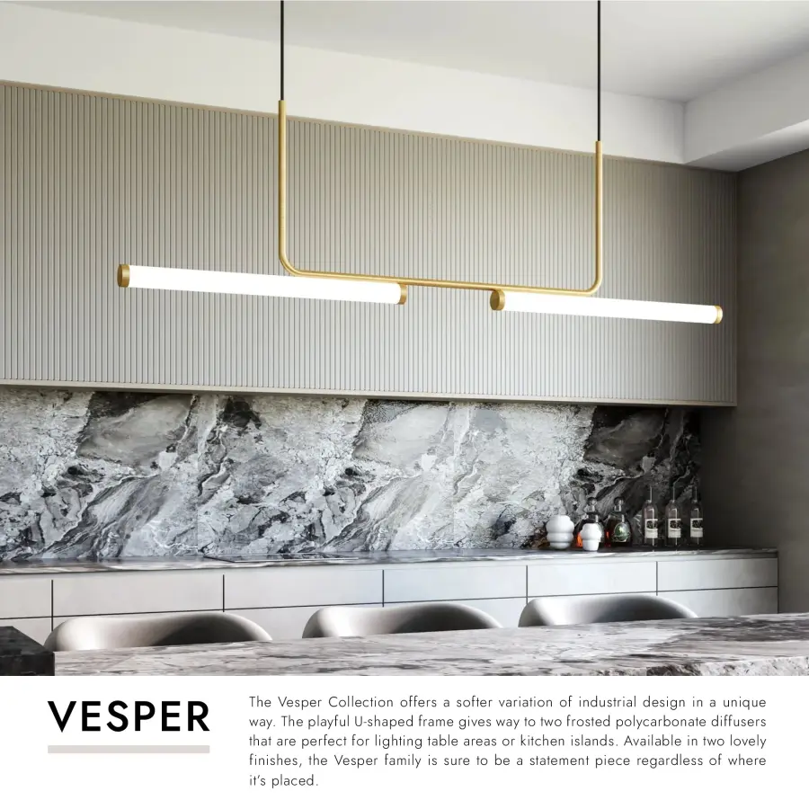 Vesper 73-Inch Linear Pendant in Brushed Gold - Image 9