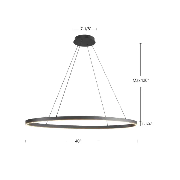 Ovale 40-Inch Linear Pendant in Brushed Gold - Image 19