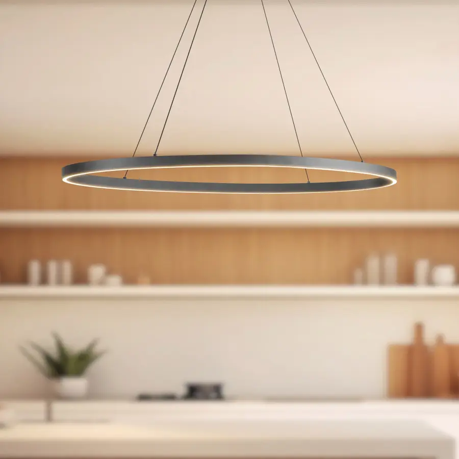 Ovale 40-Inch Linear Pendant in Brushed Gold - Image 3