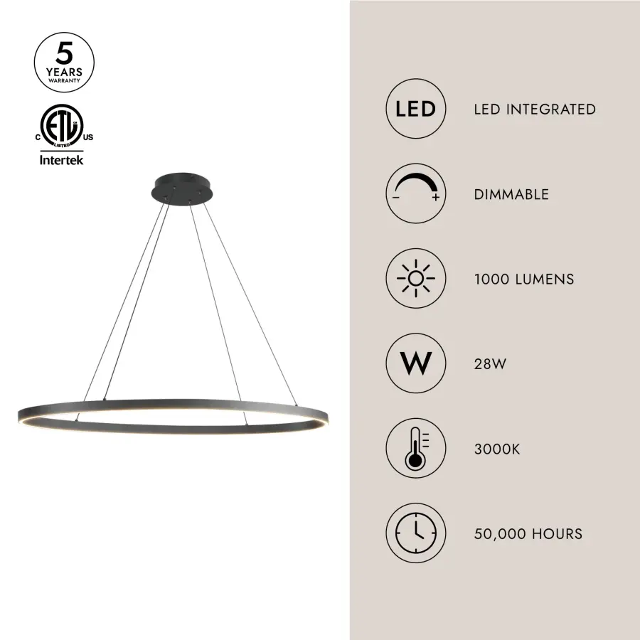 Ovale 40-Inch Linear Pendant in Brushed Gold - Image 21