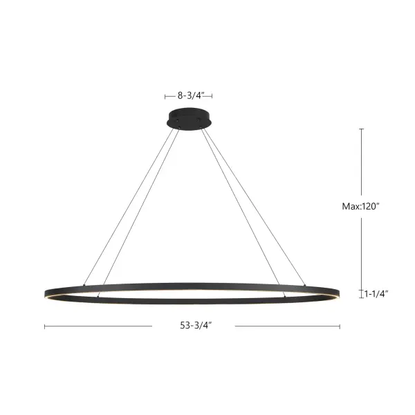 Ovale 53-Inch Linear Pendant in Brushed Gold - Image 20