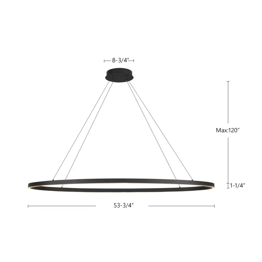 Ovale 53-Inch Linear Pendant in Brushed Gold - Image 20