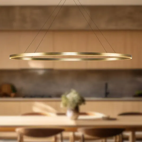Ovale 53-Inch Linear Pendant in Brushed Gold - Image 3