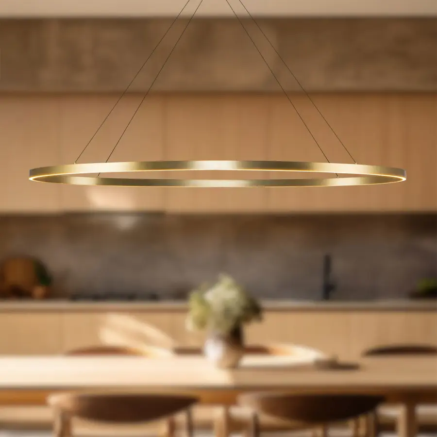 Ovale 53-Inch Linear Pendant in Brushed Gold - Image 3