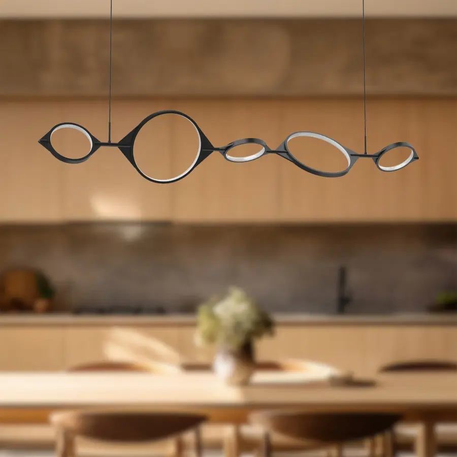 Serif 57-Inch Linear Pendant in Matte Black - Image 5