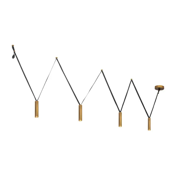 Mason 4-Light Linear Pendant with Metal Strap Detail - Image 1