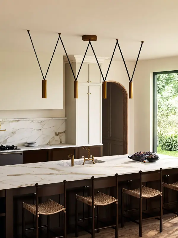 Mason 4-Light Linear Pendant with Metal Strap Detail - Image 2