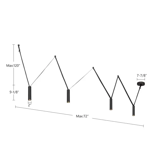 Mason 4-Light Linear Pendant with Metal Strap Detail - Image 16