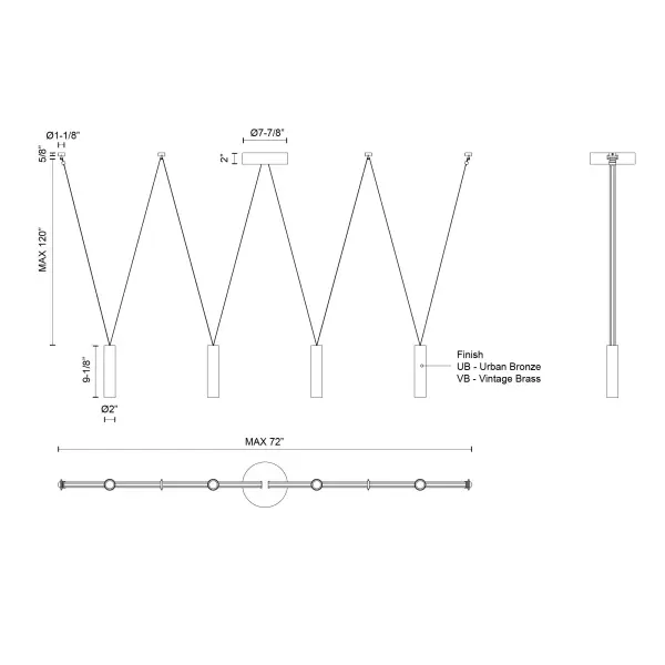Mason 4-Light Linear Pendant with Metal Strap Detail - Image 17