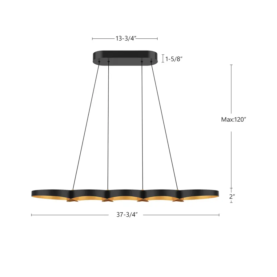 Maestro 38-Inch Linear Pendant in Matte Black - Image 27