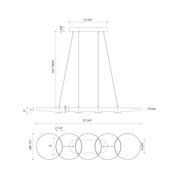 Maestro 38-Inch Linear Pendant in Matte Black - Image 28
