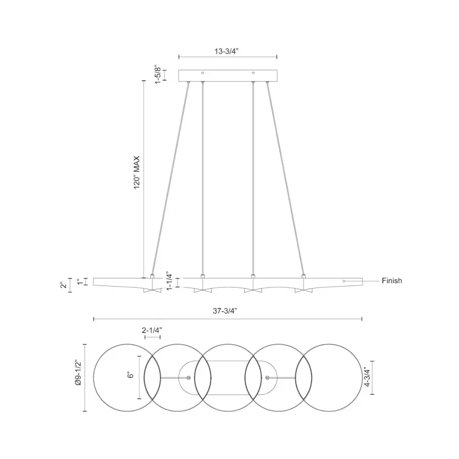 Maestro 38-Inch Linear Pendant in Matte Black - Image 28