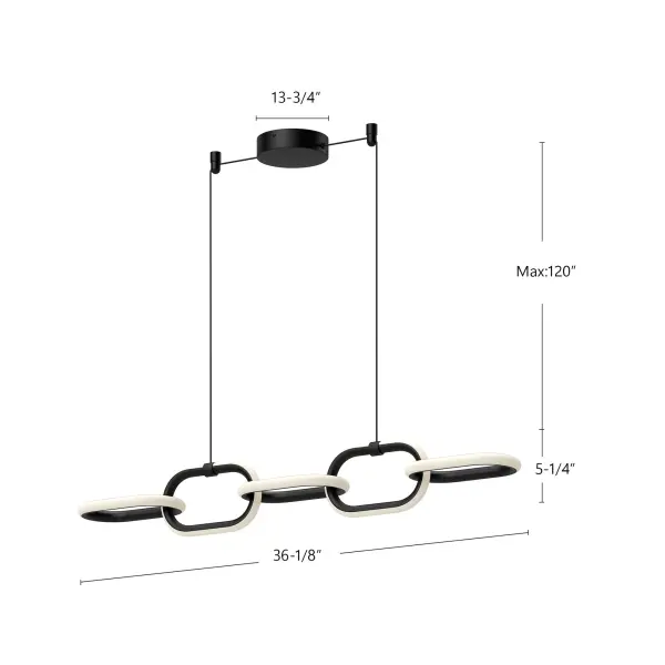 Airen 36" Linear Pendant in Matte Black - Image 4