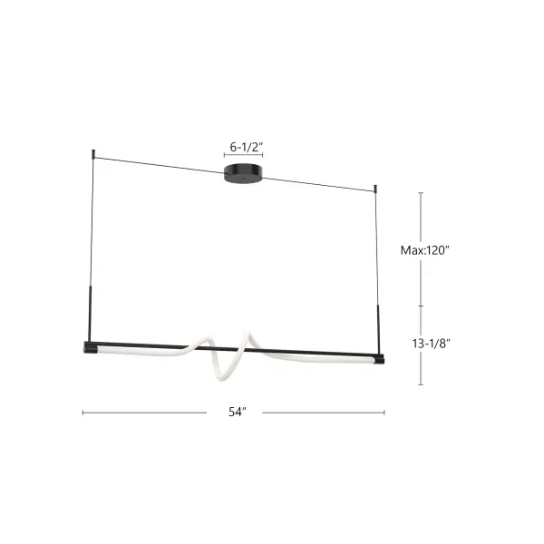 Cursive 54-Inch Linear Pendant - Image 11