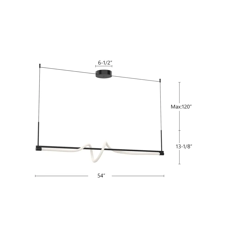 Cursive 54-Inch Linear Pendant - Image 11